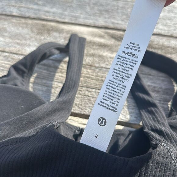 Lululemon Align Ribbed Henley Tank Top Black Ribbed size 8 NWT - Picture 6 of 7